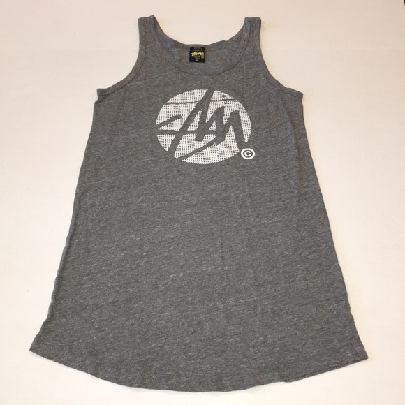 STUSSY | Racerback Tank Dress Gray Sz L - Picture 2 of 7